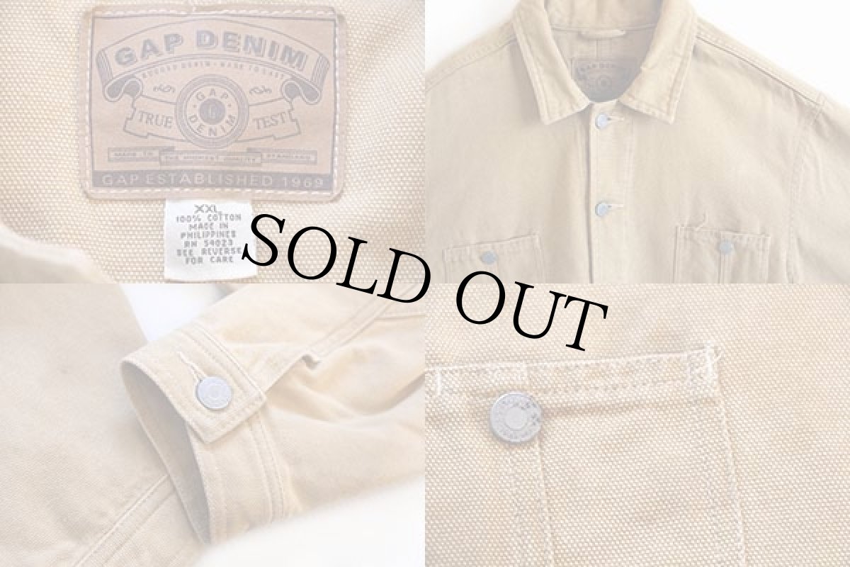 画像3: 90s GAPギャップ キャンバス カバーオール 薄茶 ボーイズXXL (3)