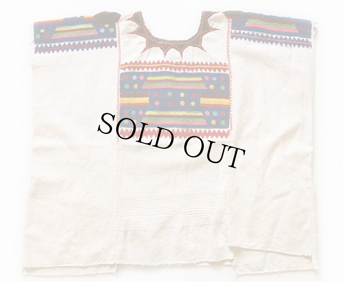 画像2: ビンテージ ハンドメイド 刺繍 ポンチョ ナチュラル (2)