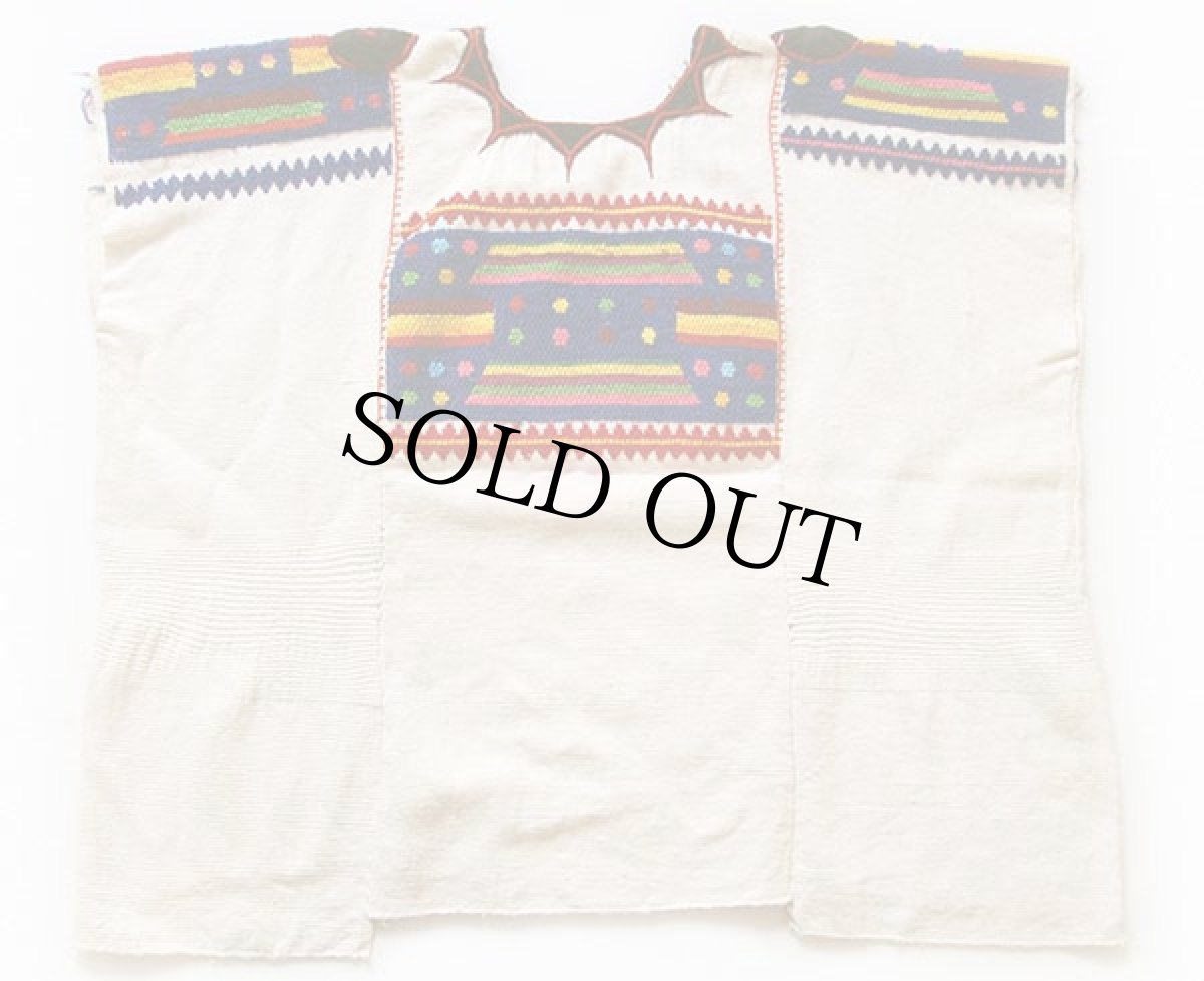 画像3: ビンテージ ハンドメイド 刺繍 ポンチョ ナチュラル (3)