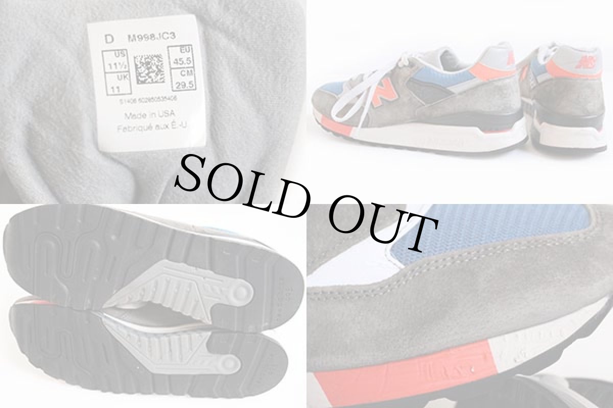 画像4: USA製 NEW BALANCEニューバランス J.CREW 別注 M998JC3 スニーカー Dark Military 29.5cm (4)