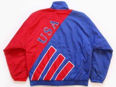 画像2: 90s adidasアディダス USA 切り替え 中綿入り ナイロンジャケット 青×赤 M (2)