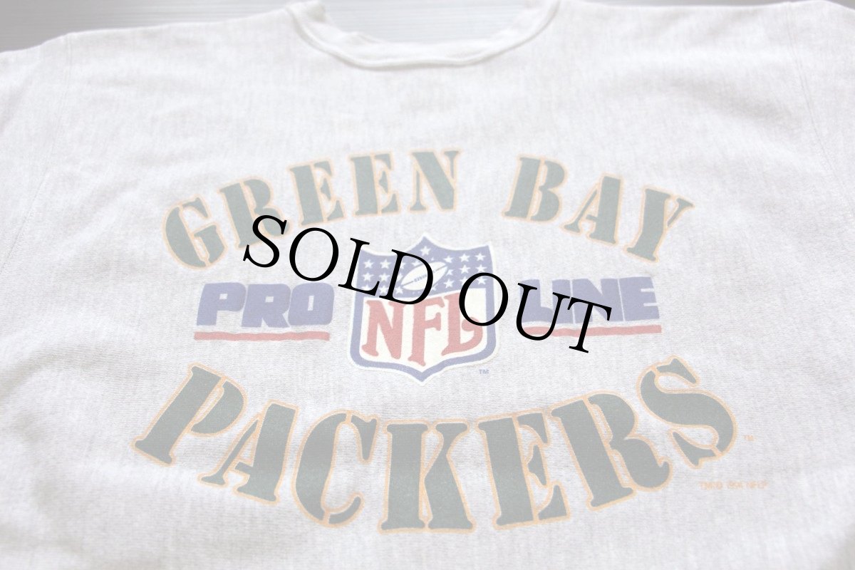 画像2: 90s メキシコ製 Championチャンピオン GREEN BAY PACKERS リバースウィーブ スウェット 杢グレー XL (2)