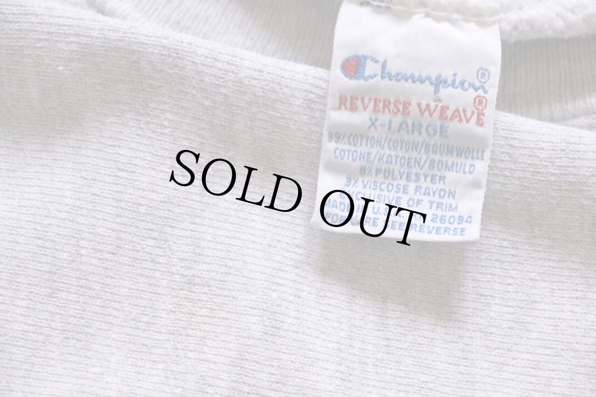 画像3: 90s USA製 Championチャンピオン CONCORDIA 31 三段中抜き リバースウィーブ スウェット 杢グレー XL (3)