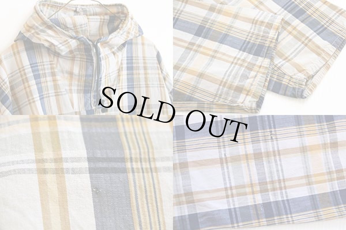 画像3: 60s UNKNOWN マドラスチェック コットン アノラックパーカー (3)