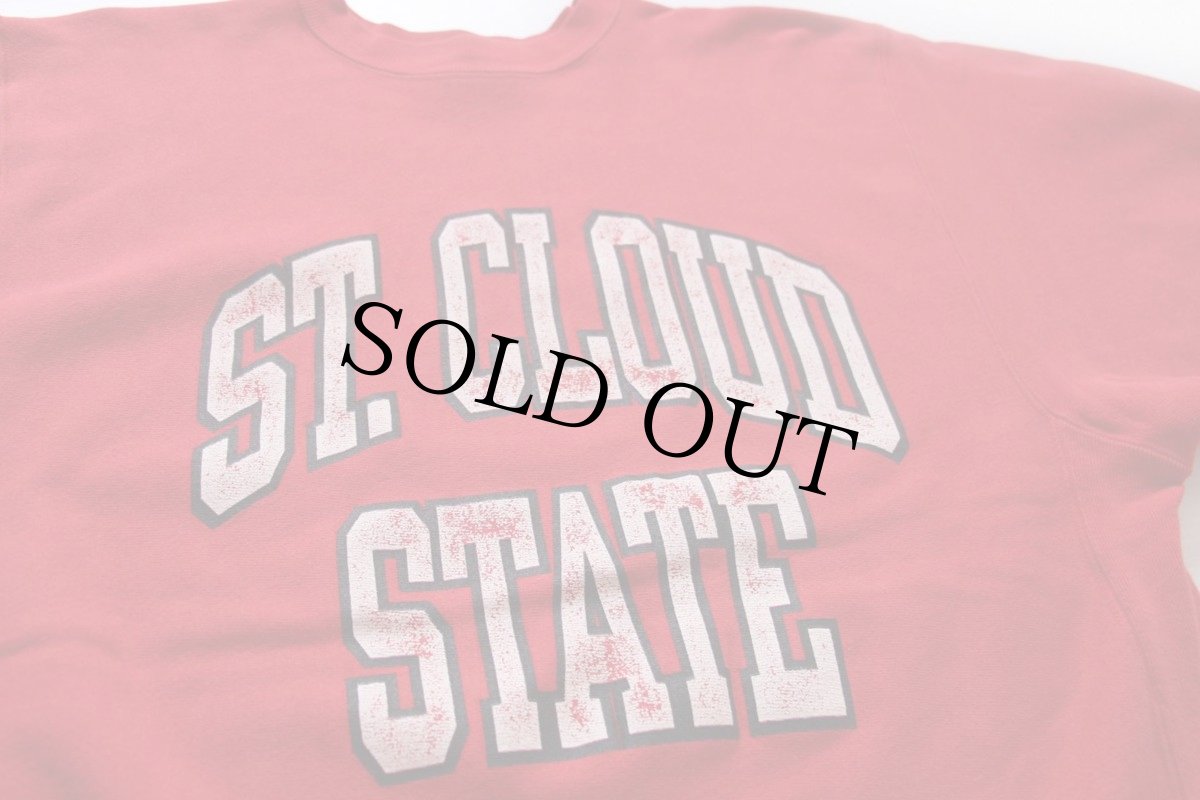 画像2: 90s USA製 Championチャンピオン ST.CLOUD STATE リバースウィーブ スウェット 赤 XXL (2)