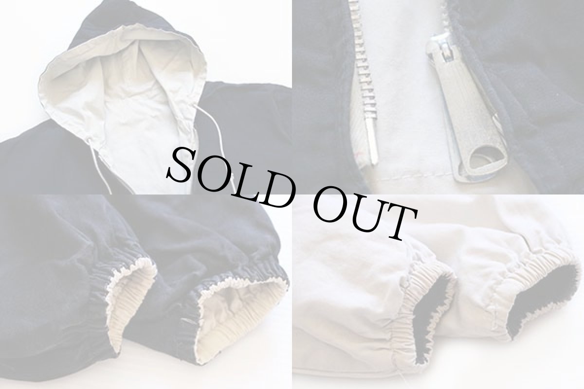 画像3: 70s UNKNOWN リバーシブル コットンパーカー 黒×オフホワイト (3)