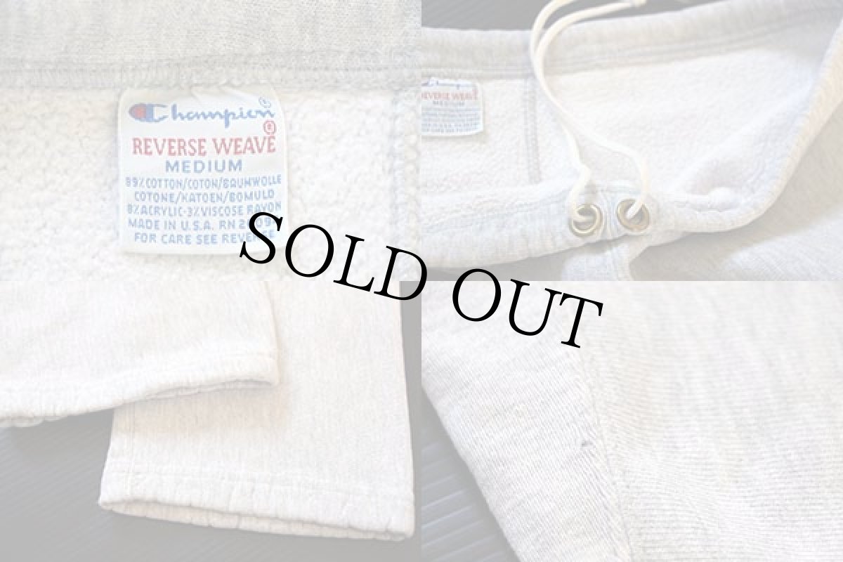 画像3: 90s USA製 Championチャンピオン 91-34 染み込みプリント リバースウィーブ スウェットパンツ 杢グレー M (3)