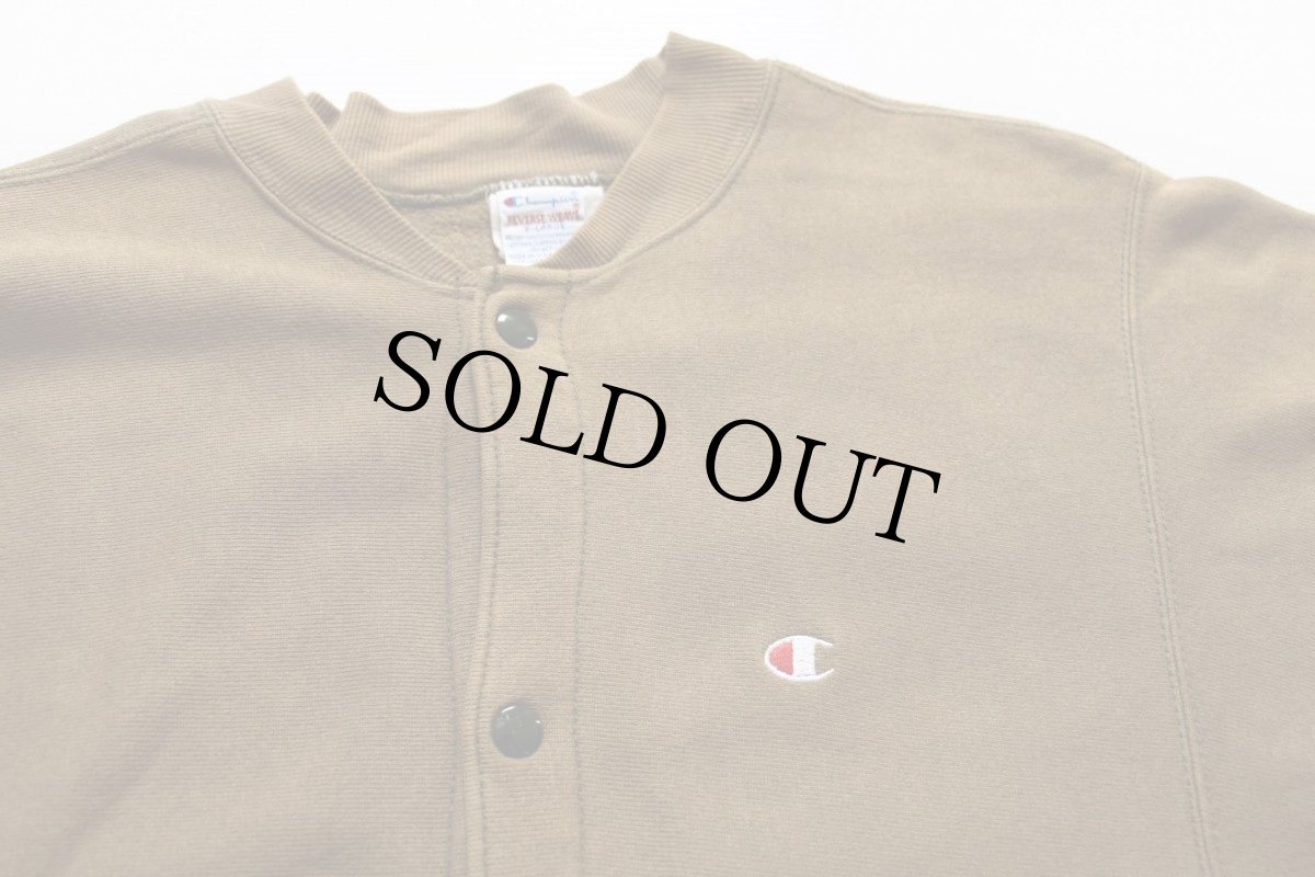 画像2: 90s USA製 Championチャンピオン ワンポイント リバースウィーブ スウェット スナップカーディガン XL (2)