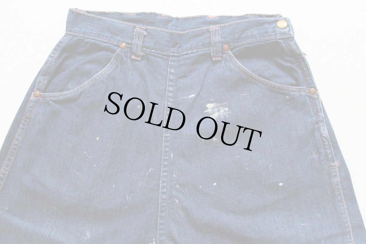 画像2: 50s BLUE BELL インディゴ デニム ランチパンツ ペンキ飛び 14 (2)