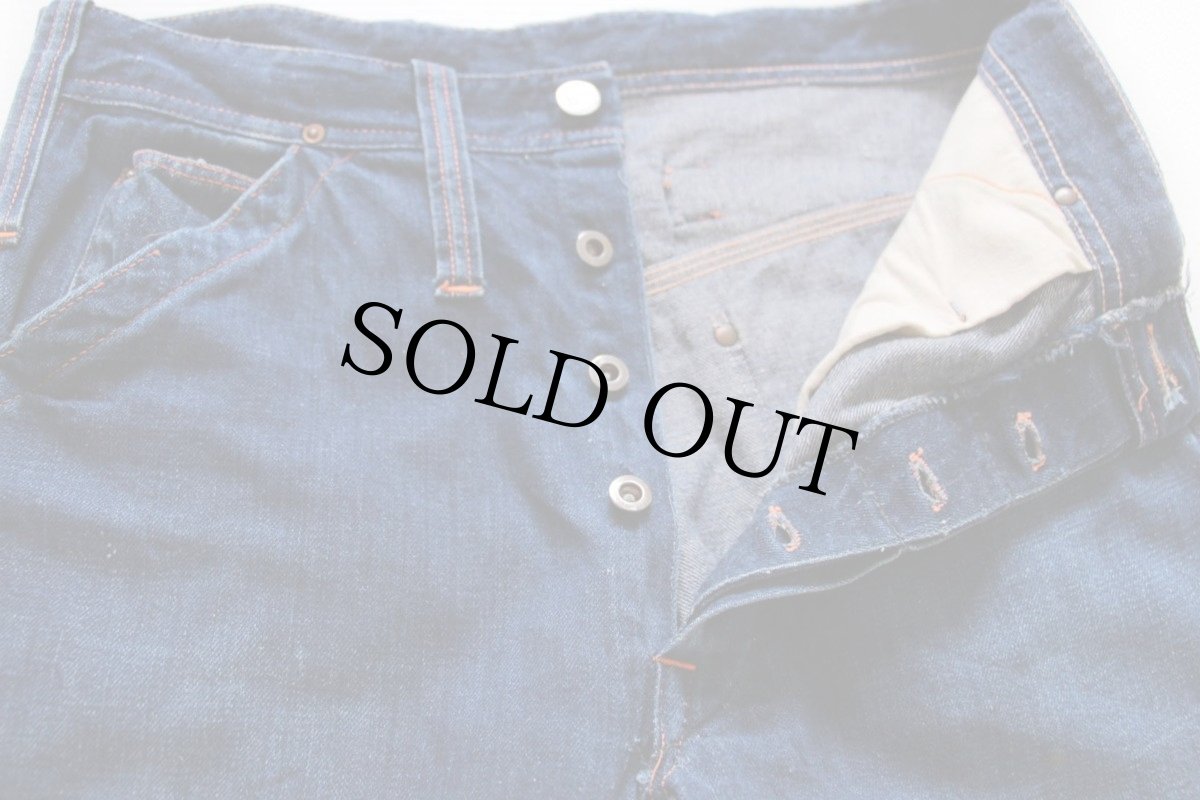 画像3: 40s PARTRIDGE シンチバック インディゴ デニム ペインターパンツ w32★バックルバック (3)