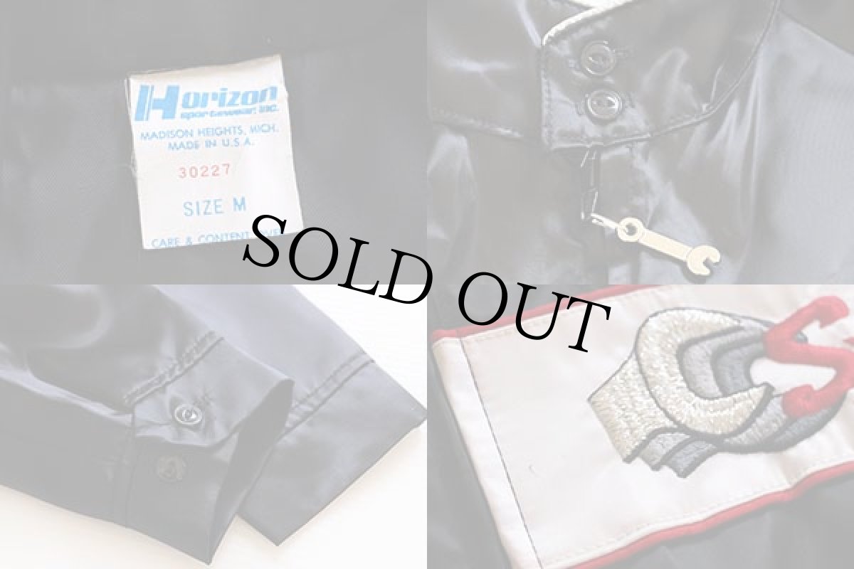 画像3: デッドストック★80s USA製 Horizon Snap-onスナップオン ナイロン レーシングジャケット 黒 M (3)