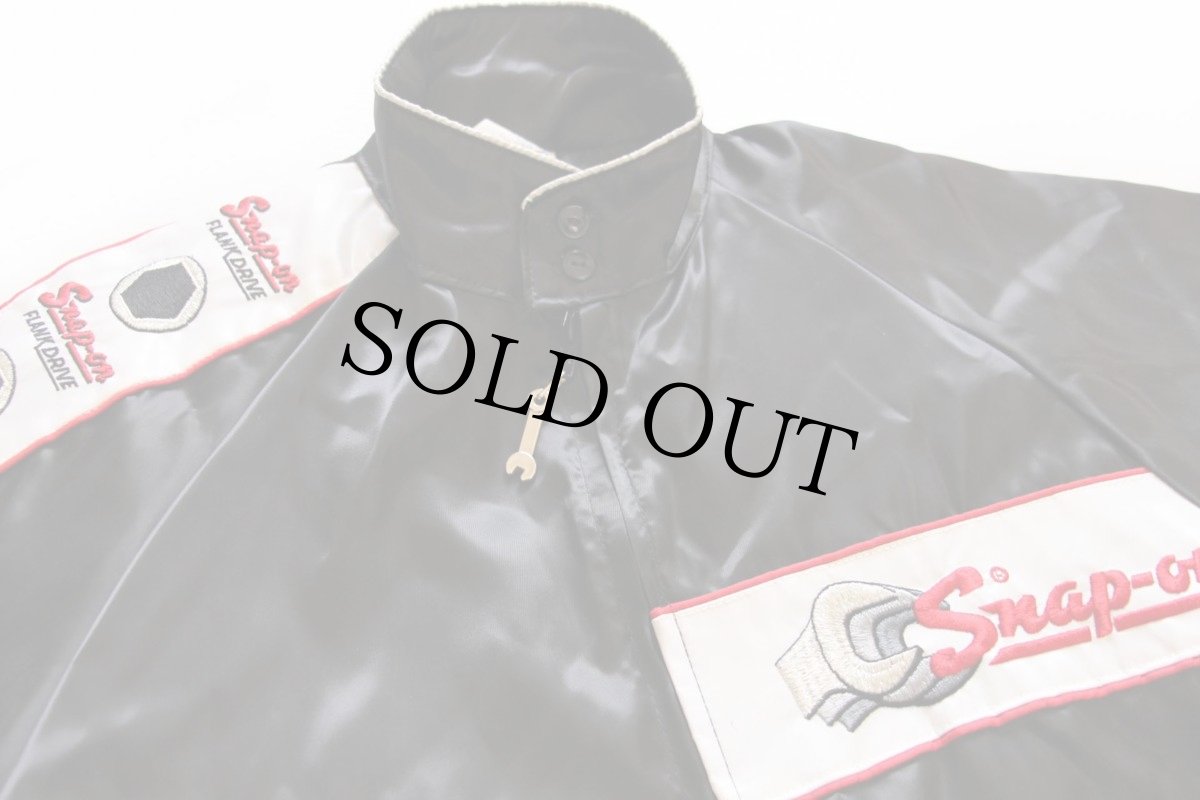 画像2: デッドストック★80s USA製 Horizon Snap-onスナップオン ナイロン レーシングジャケット 黒 M (2)