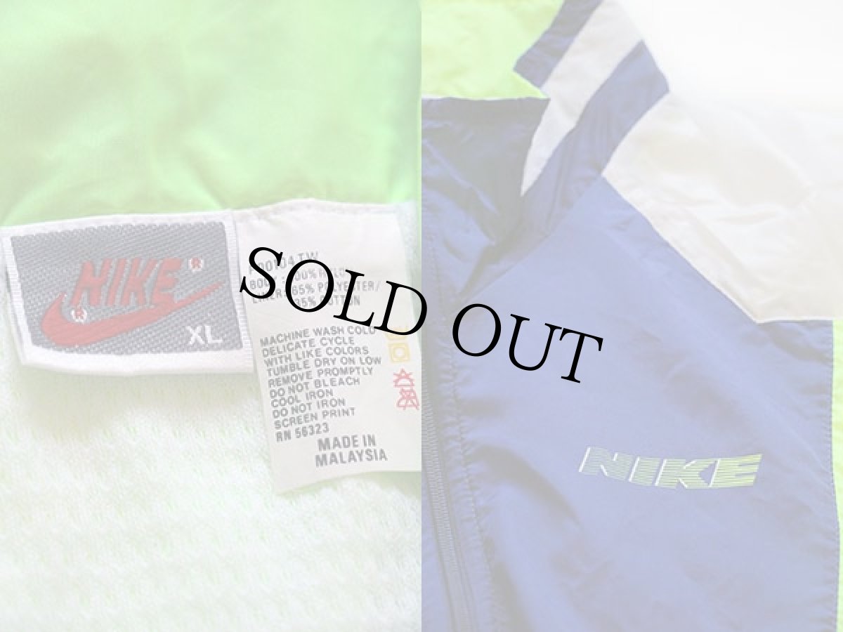 画像3: 90s NIKEナイキ マルチカラー 切り替え ナイロンベスト 蛍光 XL (3)