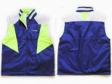 画像2: 90s NIKEナイキ マルチカラー 切り替え ナイロンベスト 蛍光 XL (2)