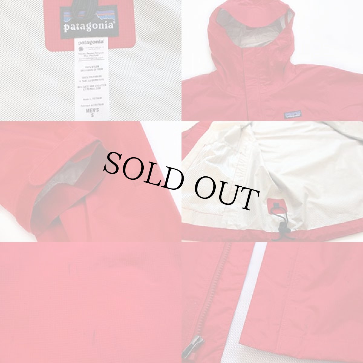 画像3: patagoniaパタゴニア h2no トレントシェル ナイロンパーカー 赤 S (3)