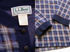 画像3: 90s USA製 L.L.Bean チェック ヘンリーネック カットソー L (3)