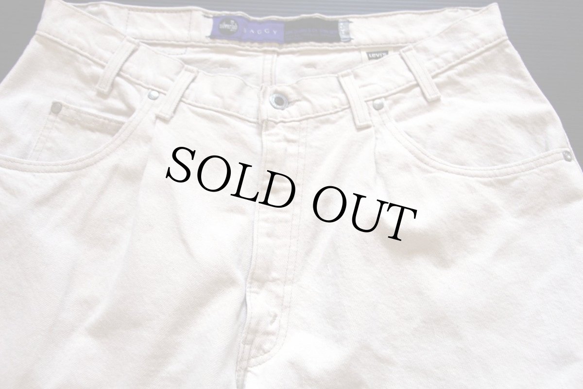 画像2: 90s USA製 Levi'sリーバイス silverTabシルバータブ BAGGY カラーデニムパンツ 生成り w36 (2)