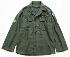 画像1: 50s 米軍 U.S.ARMY パッチ付き ユーティリティシャツ (1)