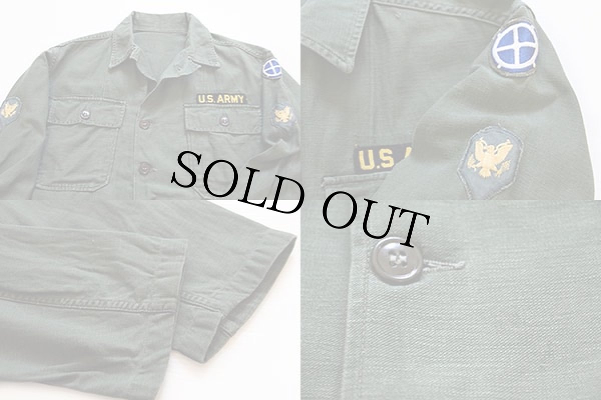 画像3: 50s 米軍 U.S.ARMY パッチ付き ユーティリティシャツ (3)
