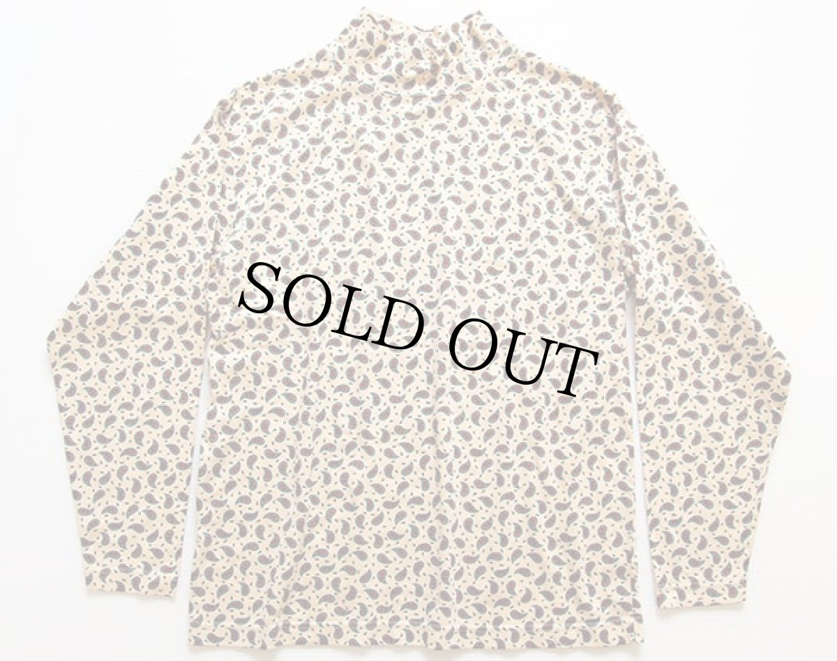 画像2: 80s USA製 L.L.Bean ペイズリー 総柄 ハイネック カットソー W-M (2)