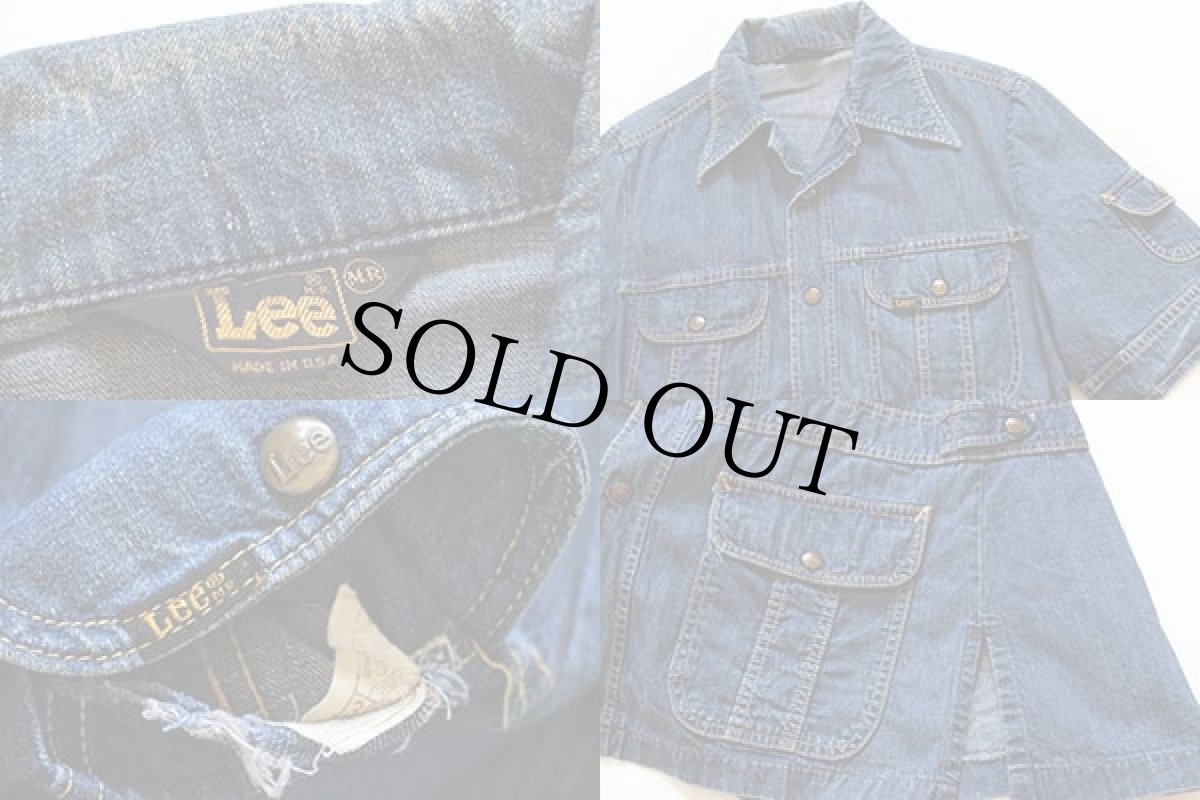 画像3: 70s USA製 Leeリー 半袖 デニム ブッシュジャケット MR (3)