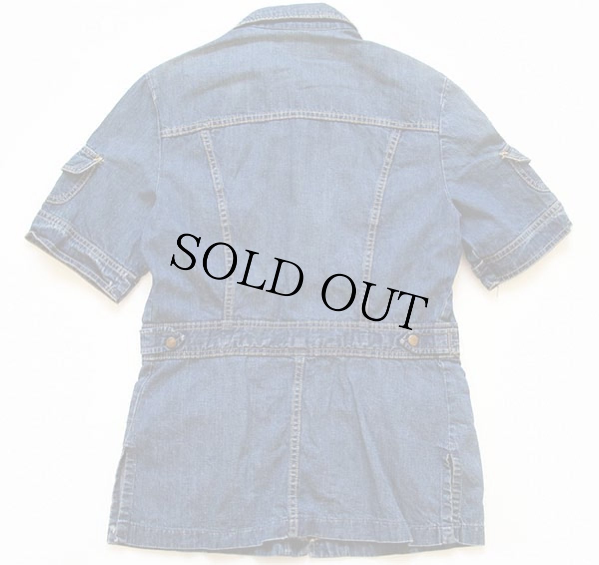 画像2: 70s USA製 Leeリー 半袖 デニム ブッシュジャケット MR (2)