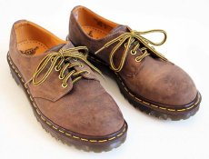 画像1: 英国製 DR.MARTENSドクターマーチン 4ホール ヌバック レザーシューズ 茶 UK8 (1)