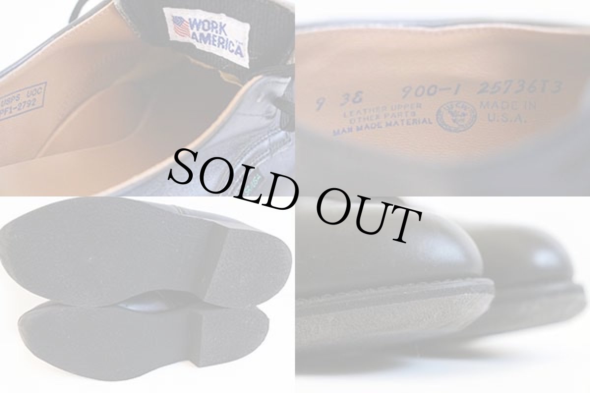 画像4: 80s USA製 WORK AMERICA ポストマン レザーシューズ 黒 9 EEE★革靴 (4)