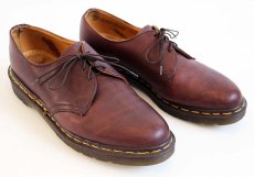 画像1: 英国製 DR.MARTENSドクターマーチン 3ホール レザーシューズ 茶 UK10 (1)