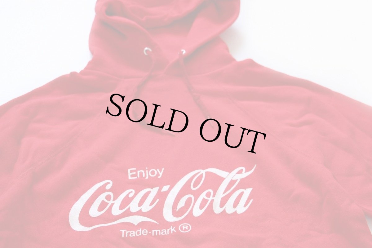 画像2: デッドストック★80s USA製 Velva Sheen Coca-Colaコカコーラ ロゴ スウェットパーカー 赤 L (2)
