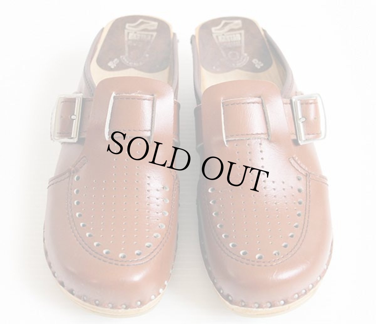 画像4: スウェーデン製 BASTAD レザー サボ サンダル 茶 36★クロッグ (4)