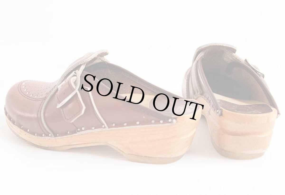 画像2: スウェーデン製 BASTAD レザー サボ サンダル 茶 36★クロッグ (2)