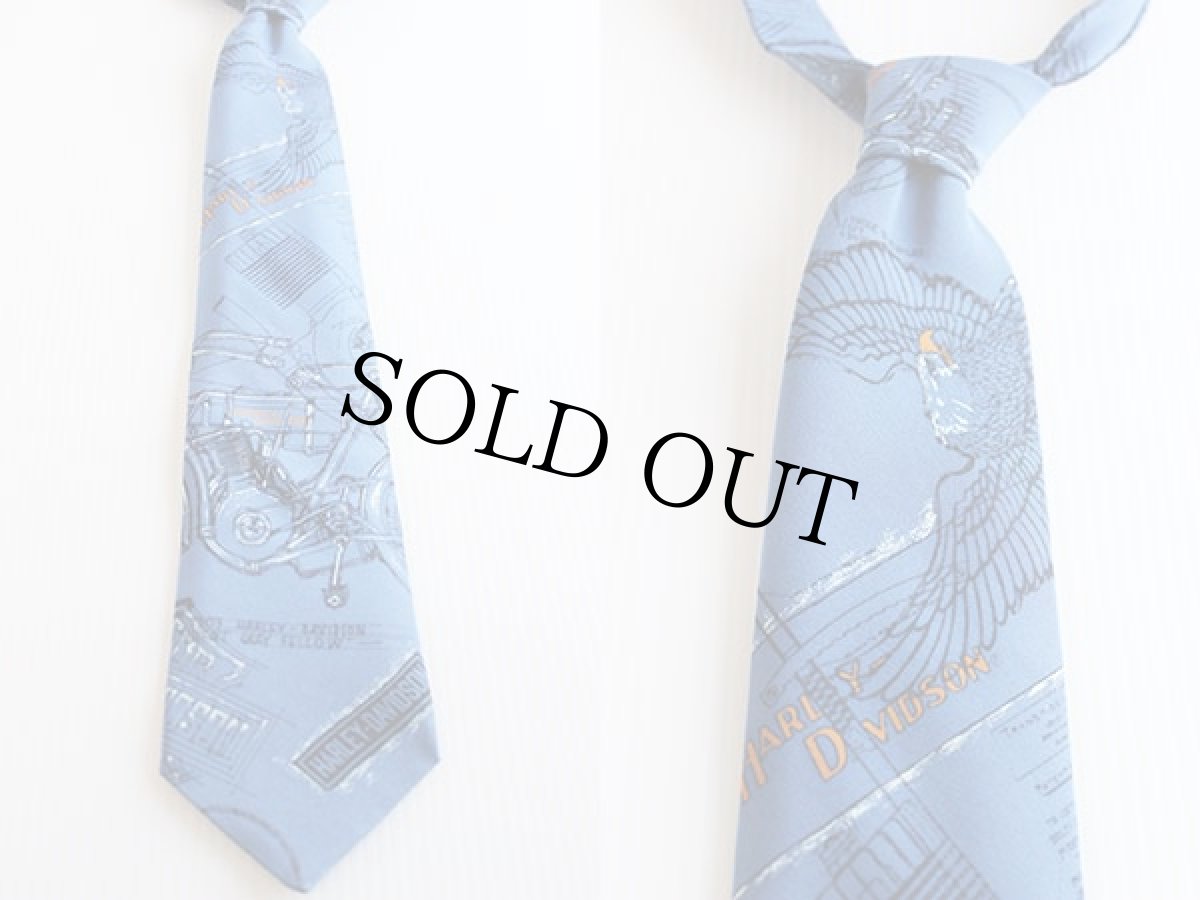 画像2: 90s USA製 RM STYLE HARLEY-DAVIDSONハーレー ダビッドソン 総柄 シルク ネクタイ (2)