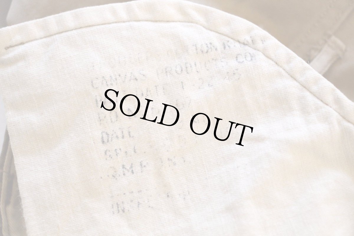 画像3: 40s 米軍 U.S.ARMY M-45 ダブルステッチ コットン チノパン カーキ w30 L31 (3)