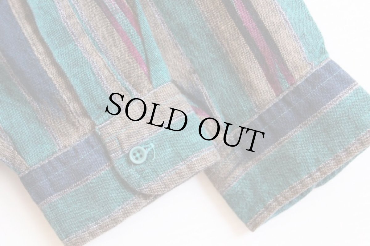 画像4: 80s USA製 REI ラグ柄 コットンシャツ L (4)