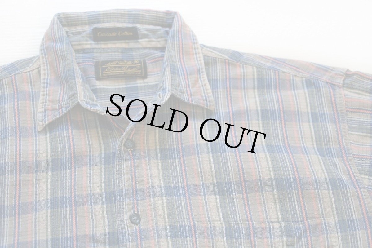 画像2: 80s EddieBauerエディーバウアー マドラスチェック コットンシャツ L (2)