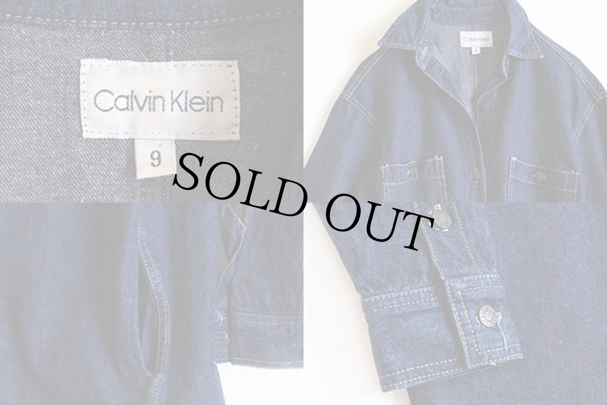 画像3: 90s USA製 Calvin Kleinカルバンクライン デニム ロング シャツワンピース 9 (3)