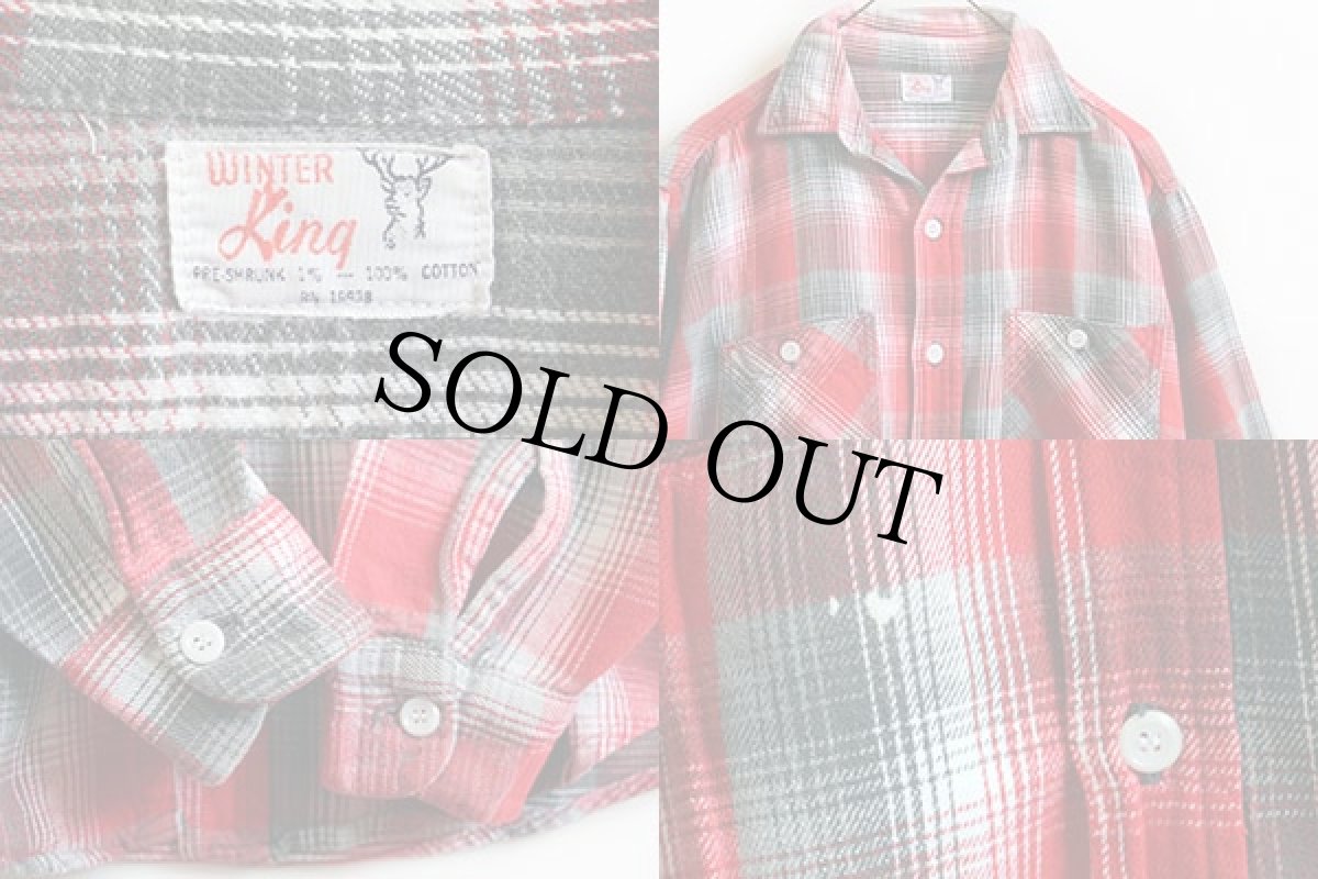 画像3: 60s WINTER King オンブレチェック コットン フランネルシャツ (3)