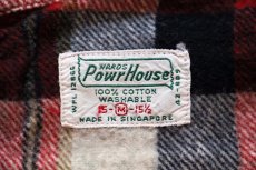 画像4: 60s MONTGOMERY WARD Powr Houseパワーハウス チェック マチ付き プリントネルシャツ M (4)