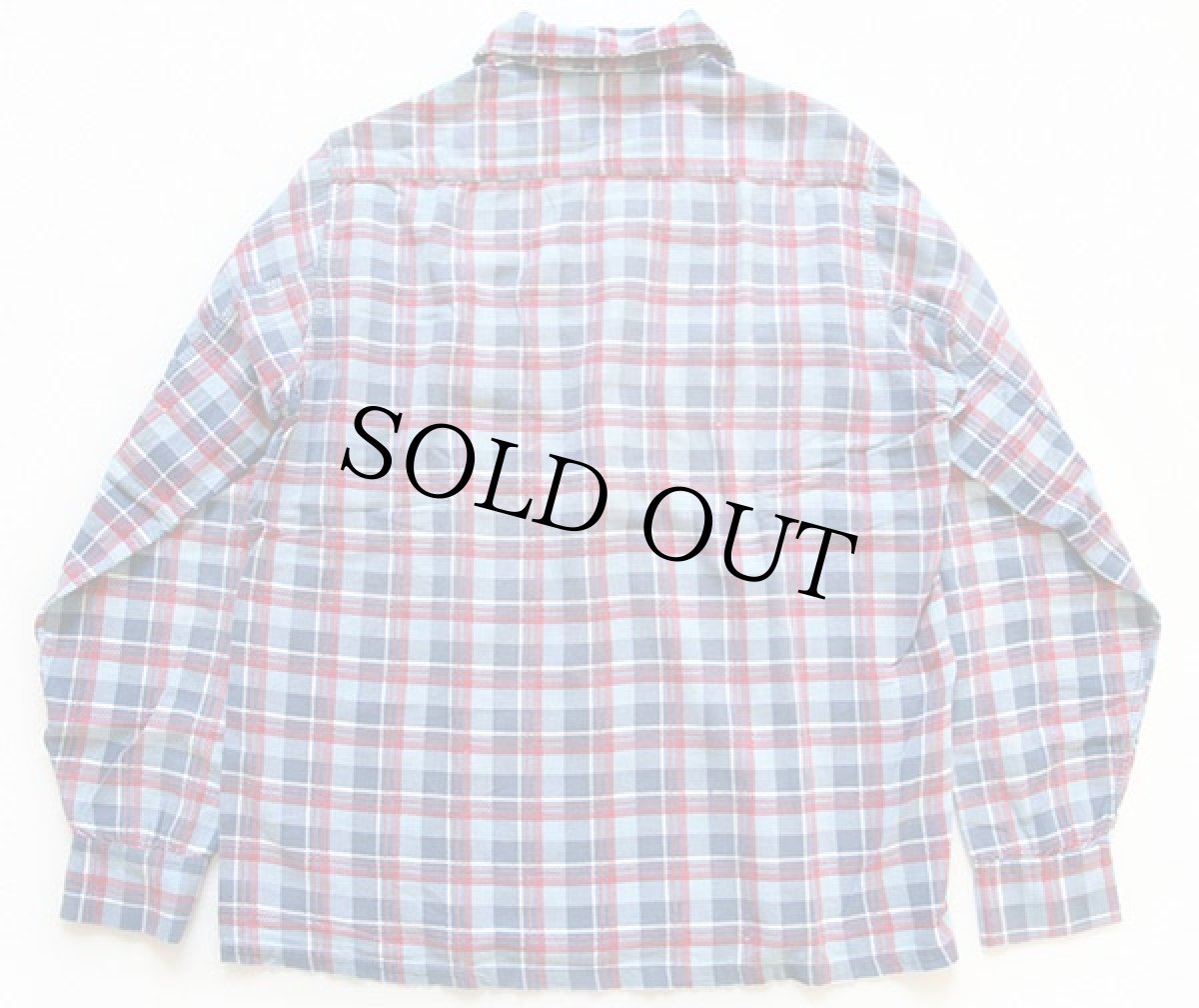 画像2: 50s PENNEY'S TOWNCRAFT チェック プリントネルシャツ S (2)