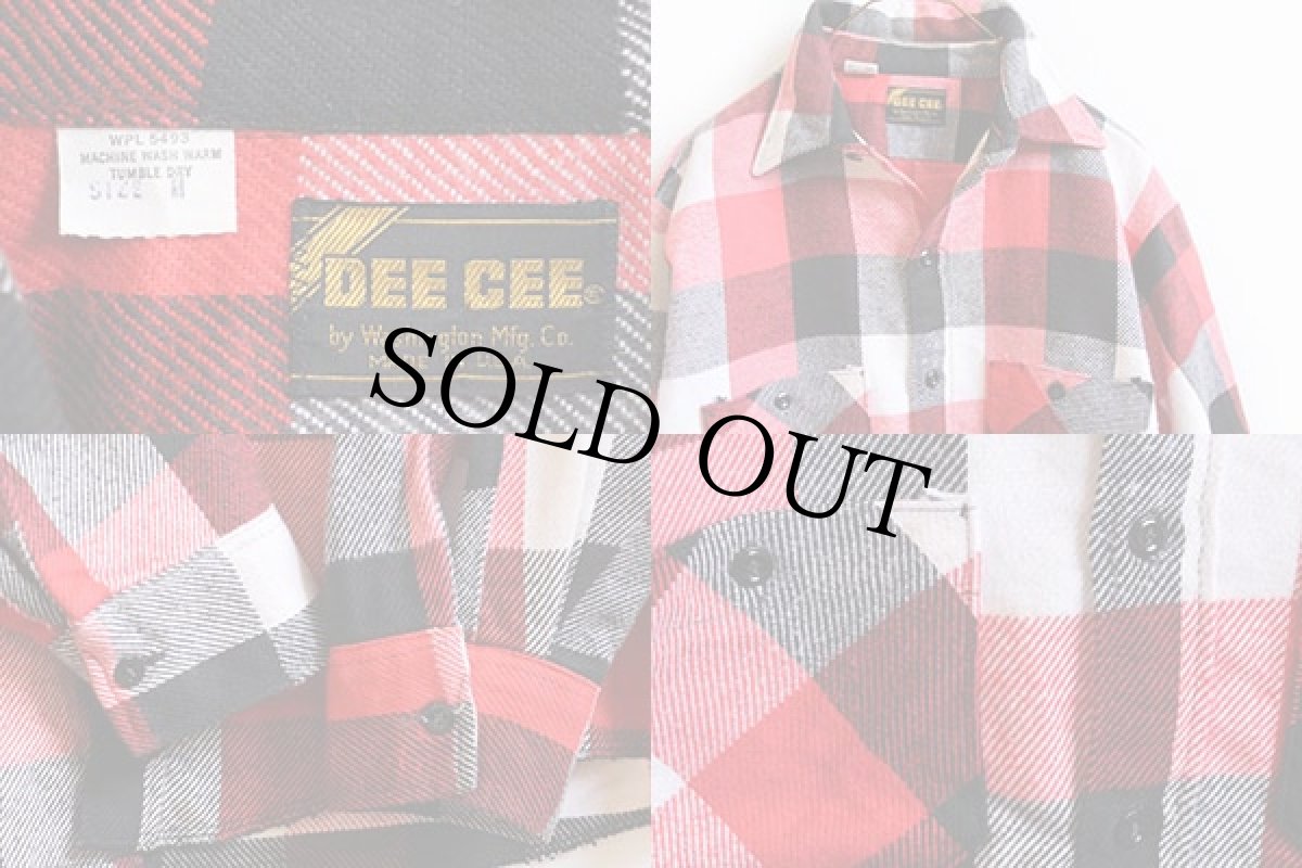 画像3: 70s USA製 WASHINGTON DEE CEE ブロックチェック コットン フランネルシャツ M (3)