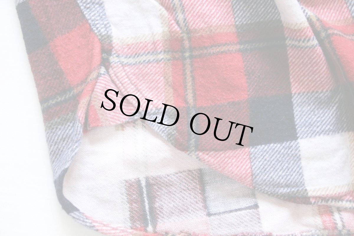 画像5: 60s MONTGOMERY WARD Powr Houseパワーハウス チェック マチ付き プリントネルシャツ M (5)