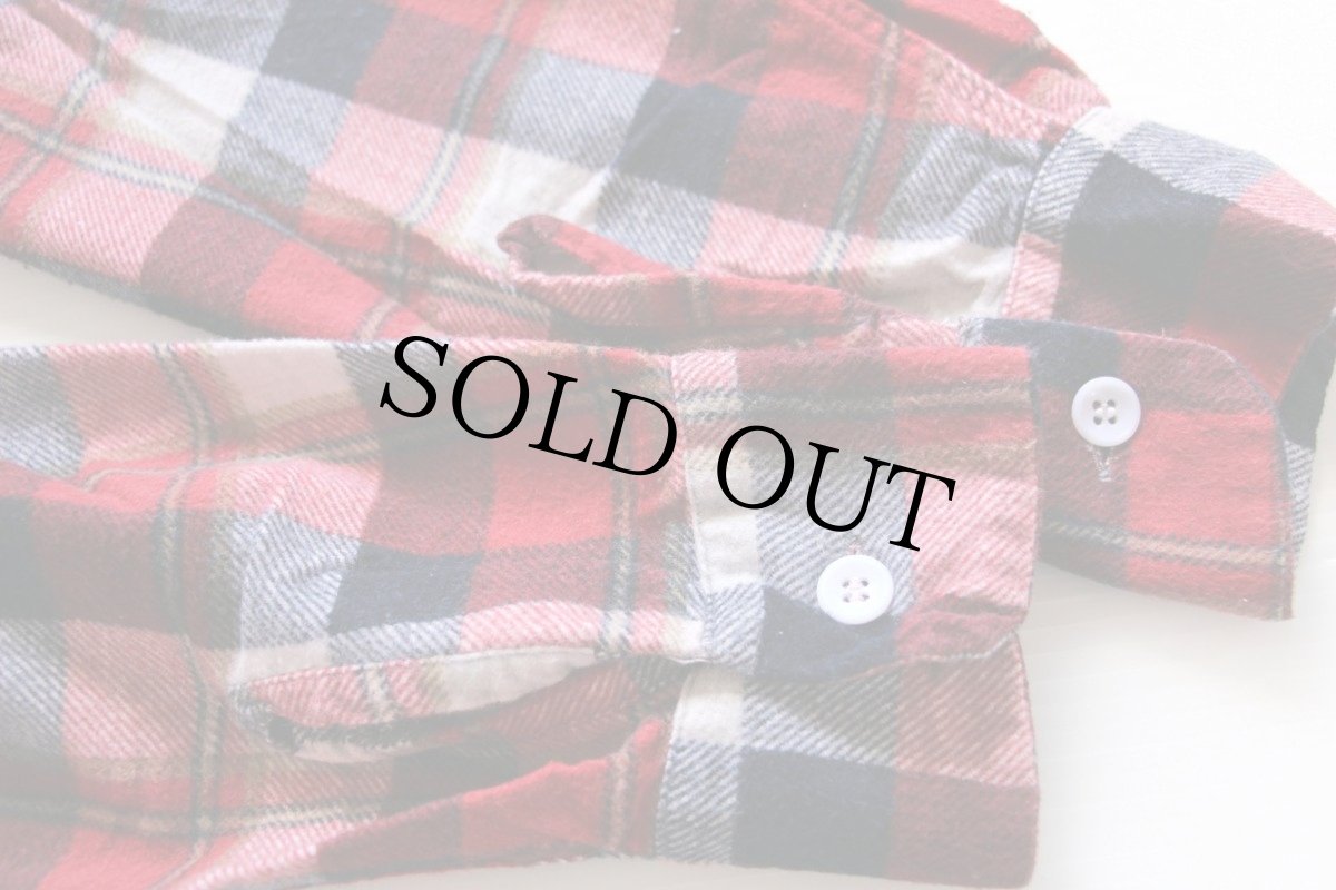 画像6: 60s MONTGOMERY WARD Powr Houseパワーハウス チェック マチ付き プリントネルシャツ M (6)