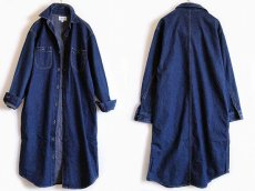 画像2: 90s USA製 Calvin Kleinカルバンクライン デニム ロング シャツワンピース 9 (2)