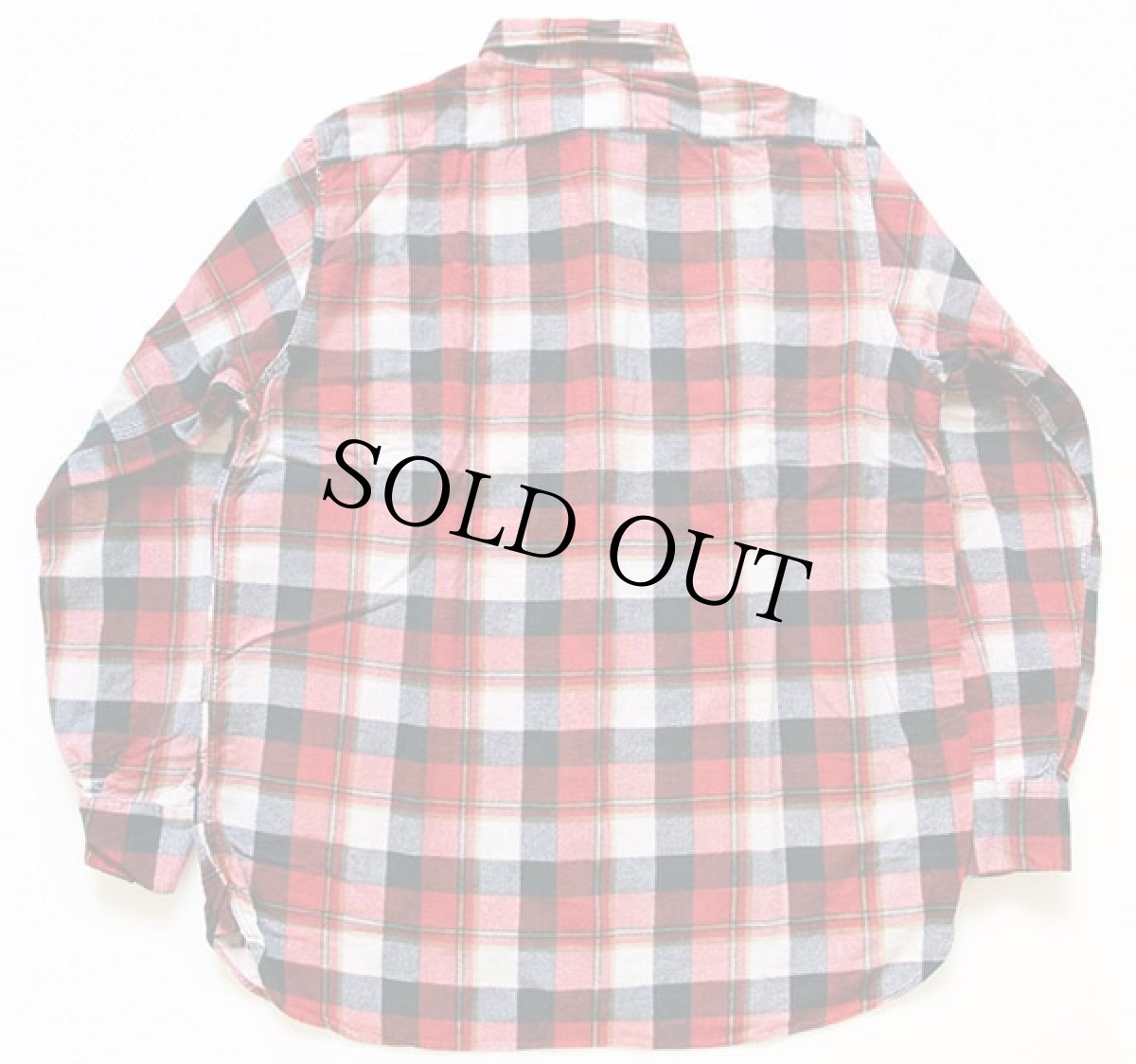 画像2: 60s MONTGOMERY WARD Powr Houseパワーハウス チェック マチ付き プリントネルシャツ M (2)