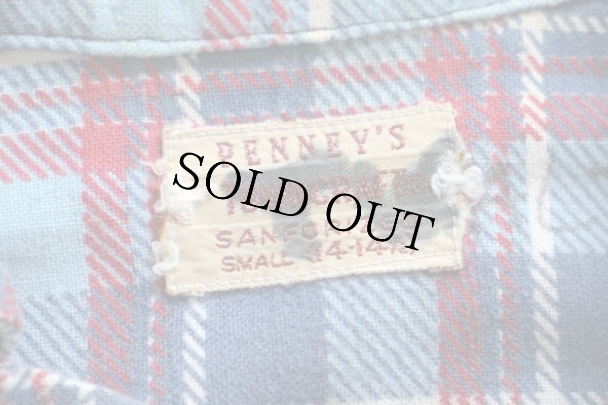 画像4: 50s PENNEY'S TOWNCRAFT チェック プリントネルシャツ S (4)