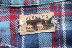 画像4: 50s PENNEY'S TOWNCRAFT チェック プリントネルシャツ S (4)