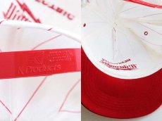 画像3: デッドストック★80s USA製 Milwaukee ELECTRIC TOOLS 刺繍 ストライプ コットンキャップ 白×赤 (3)