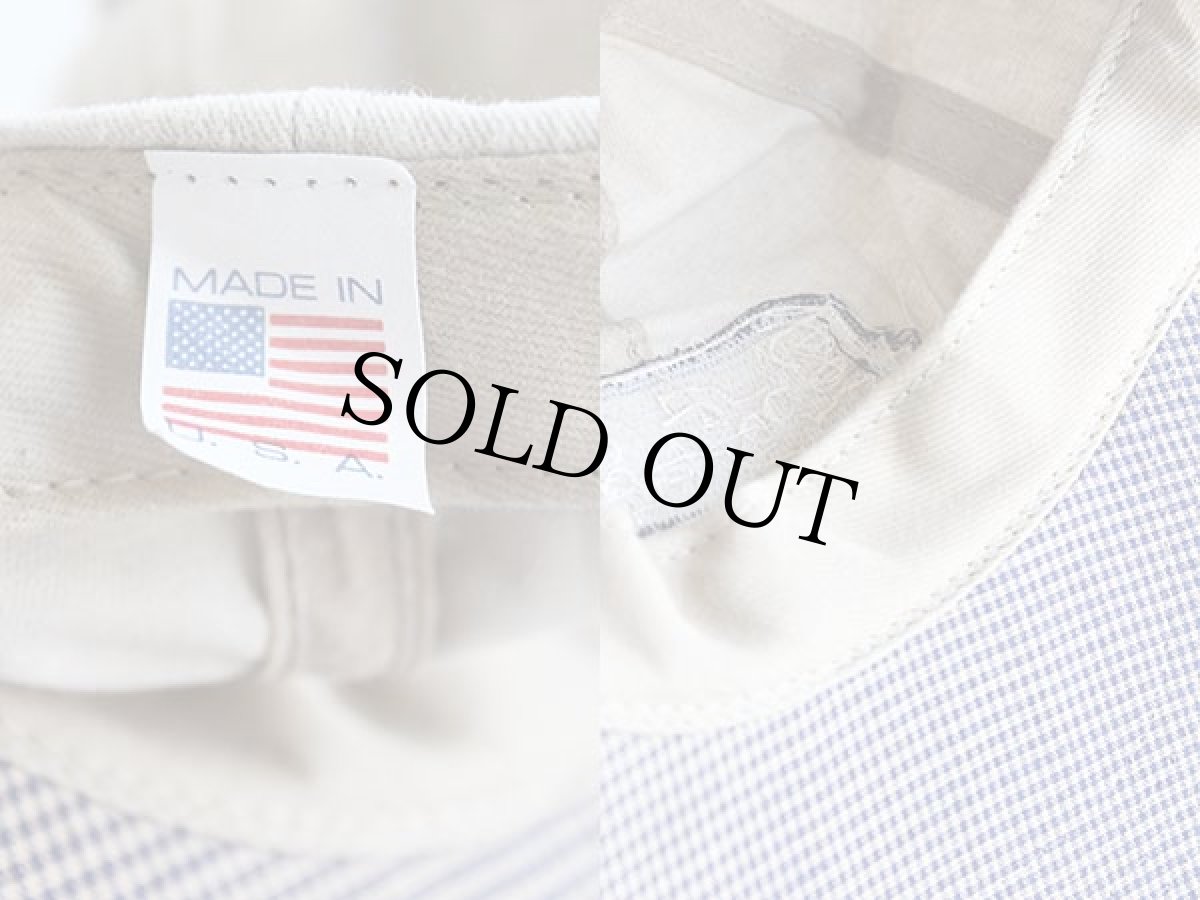 画像3: デッドストック★90s USA製 BADSTORM 刺繍 コットンキャップ グレーベージュ×チェック (3)