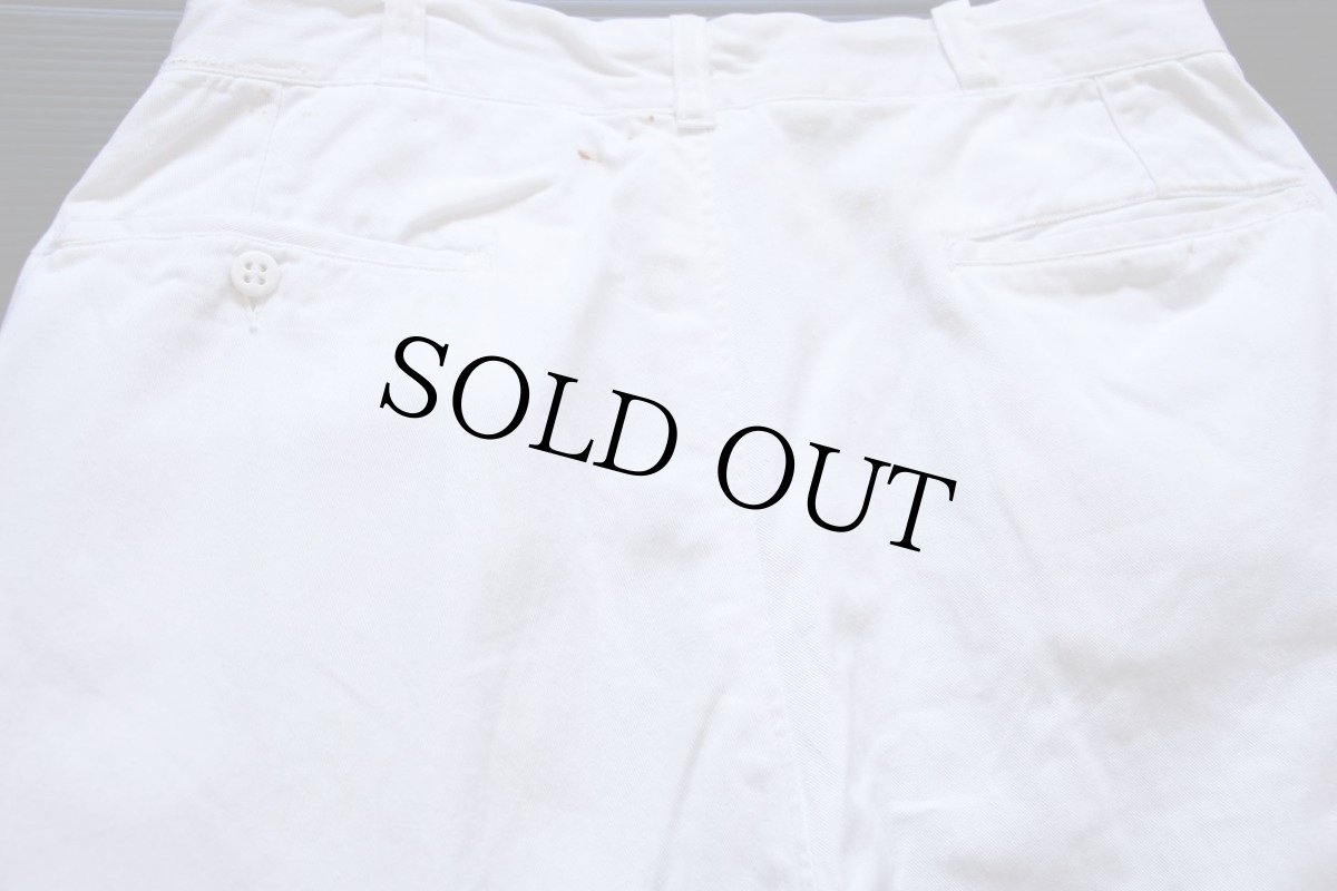 画像3: 50s Stevens TWIST TWILL コットンツイル ワークパンツ ホワイト w31 (3)